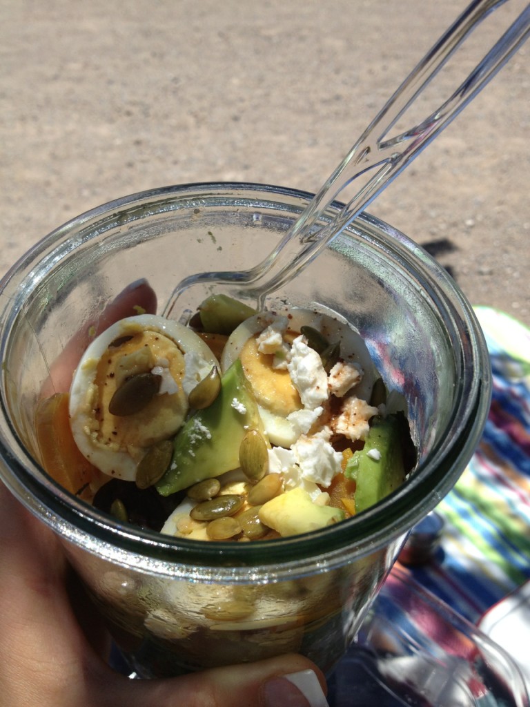 Layered Salad of Bibb Lettuce, Eggs, Beets, Avocado, and Pepitas 4