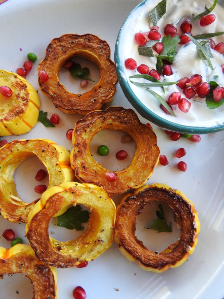 Roasted Delicata Squash Rings with Herbed Yogurt 17
