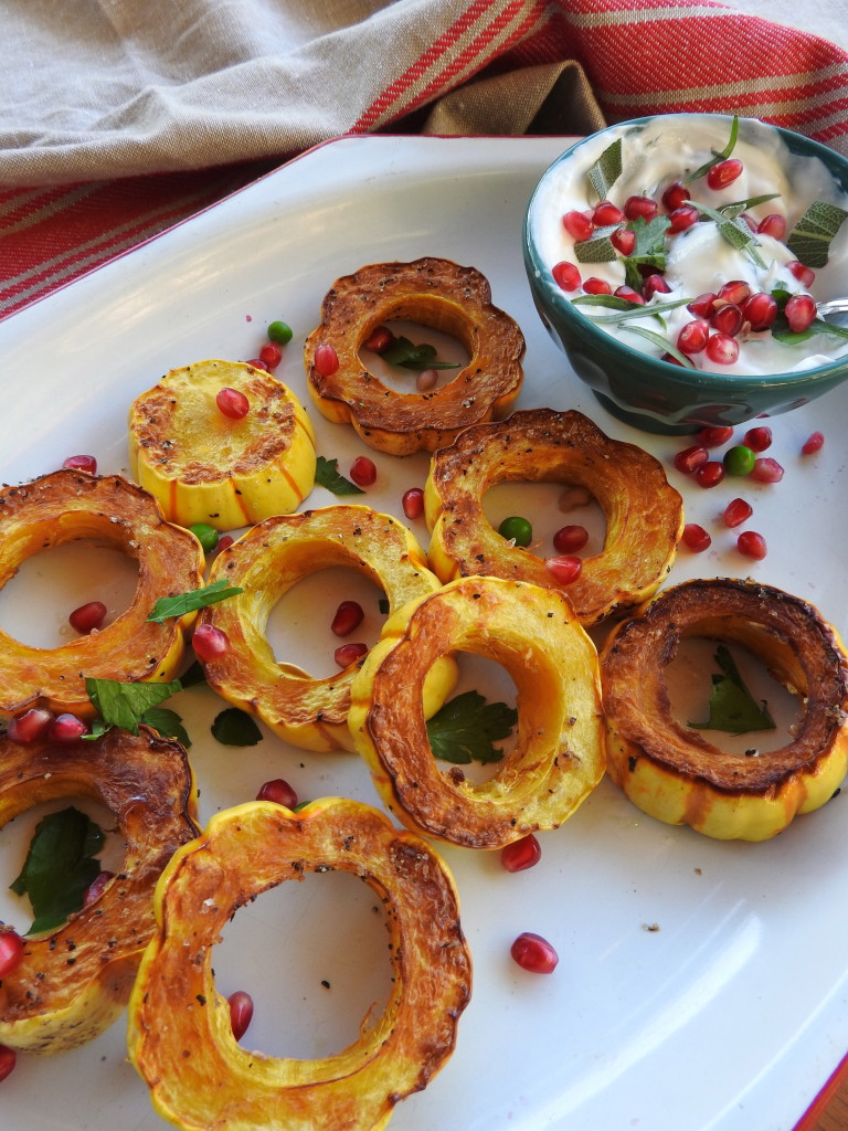 Roasted Delicata Squash Rings with Herbed Yogurt 4