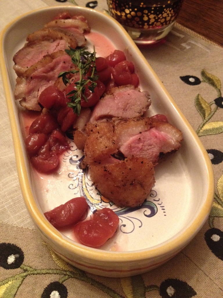 Seared Duck Breast with Rosemary Cherry Sauce