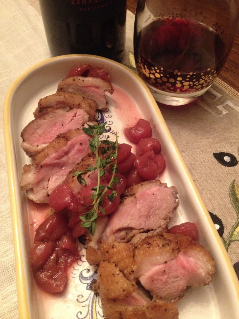 Seared Duck Breast with Rosemary Cherry Sauce