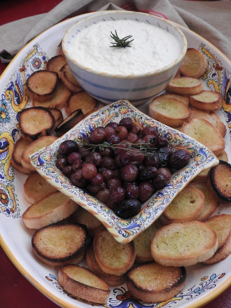Homemade Ricotta and Thyme Roasted Grapes