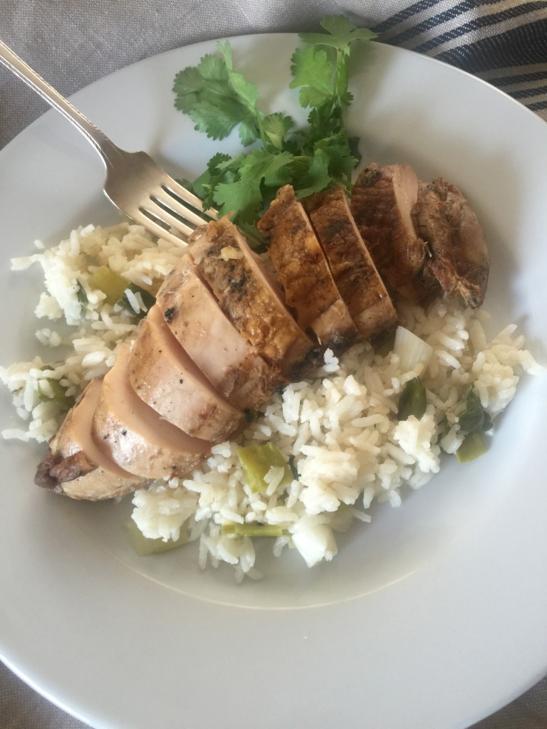 Grilled Vietnamese Chicken over Scallon Rice 8