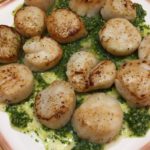 Seared Scallops with Basil Pistou