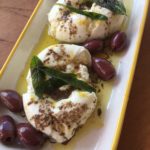 Burrata with fried sage and anchovy oil